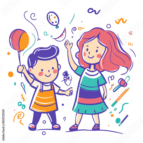 children's day, festival, vector, transparent background, party, fun, child, kids, celebration, childhood, children, happiness, smiling, smile, people, joy, cheerful