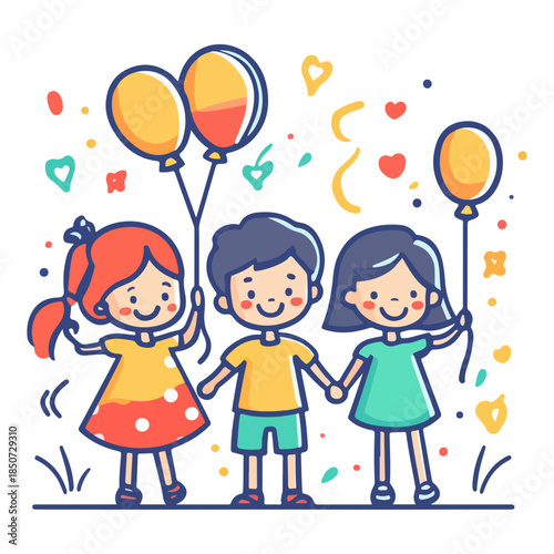children's day, festival, vector, transparent background, party, fun, child, kids, celebration, childhood, children, happiness, smiling, smile, people, joy, cheerful