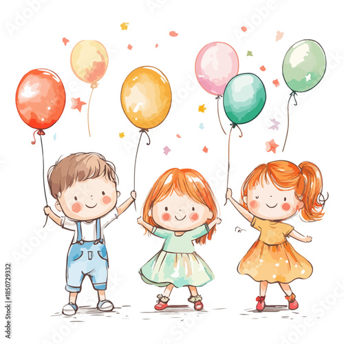children's day, festival, vector, transparent background, party, fun, child, kids, celebration, childhood, children, happiness, smiling, smile, people, joy, cheerful