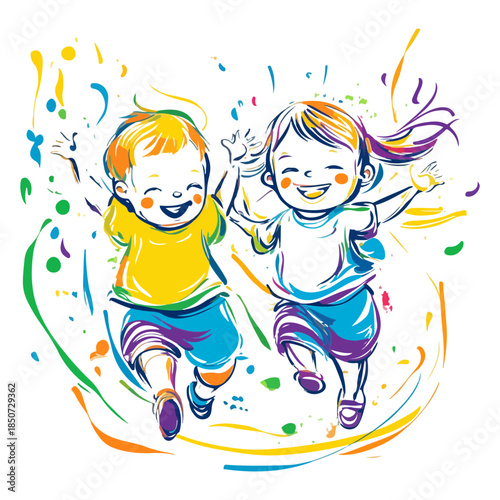 children's day, festival, vector, transparent background, party, fun, child, kids, celebration, childhood, children, happiness, smiling, smile, people, joy, cheerful