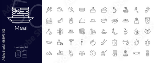 Meal Line Editable Icons set