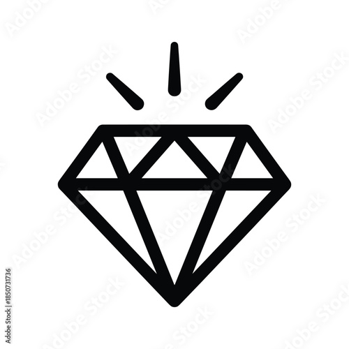 Diamond icon with sparkling effect
