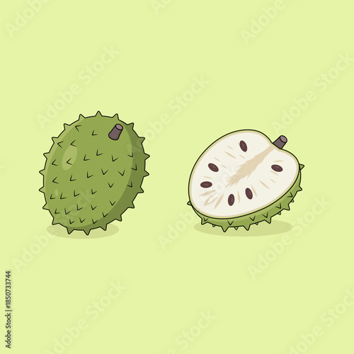 Soursop Cutaway Showing Internal Fruit Structure