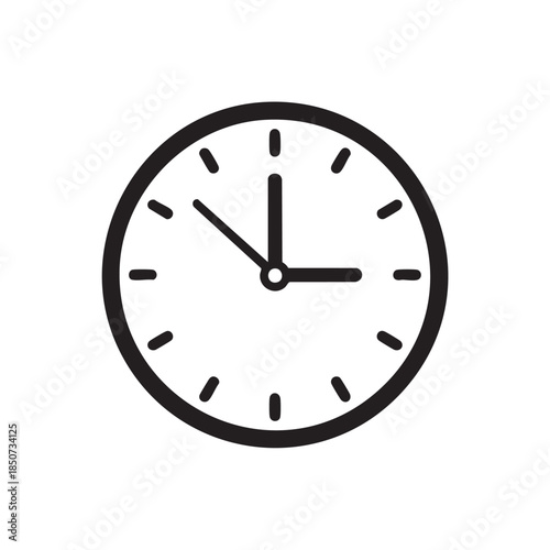 Minimalist Clock Showing Time at Three Oclock