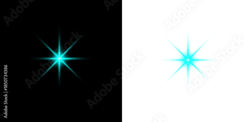 Soft cyan glowing light circle isolated on white background for background design, visual effects, and modern branding