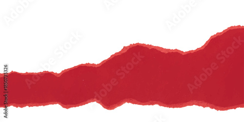 Grunge red paint brush strokes and red nail polish on white paper sheet edge texture design frame