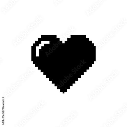 Pixelated black heart
