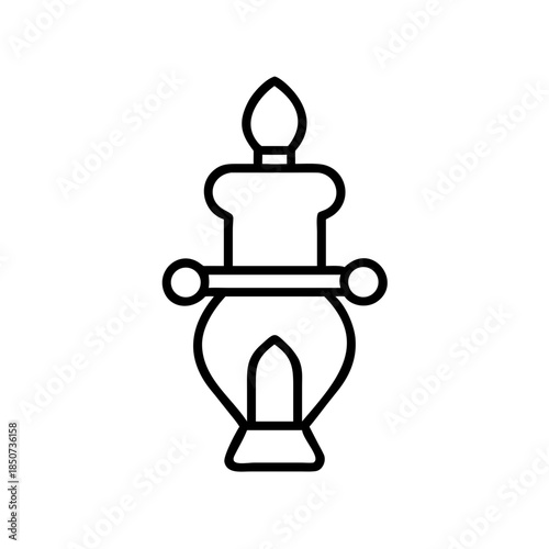 Decorative lamp design in minimalist outline style  