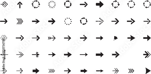 Arrow Variety: A collection of various arrows, showcasing diverse styles, directions, and designs for versatile visual communication.
