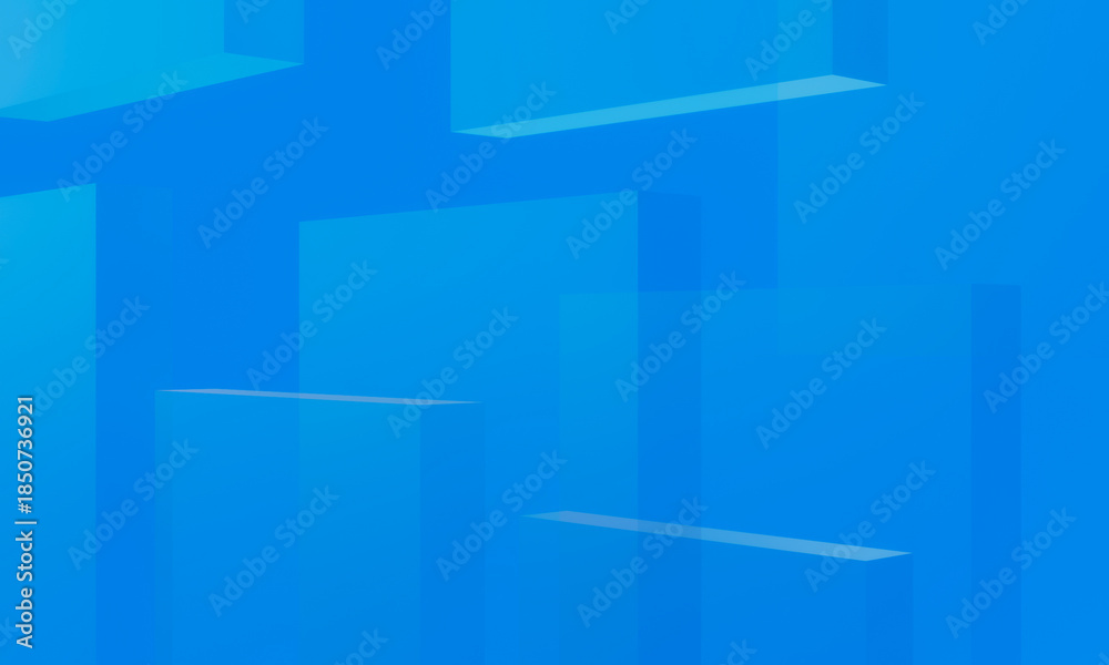 Fototapeta premium Abstact blue transparent geometric shape background