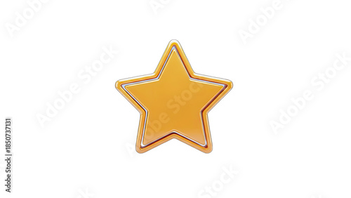 Golden Star Isolated on White Background