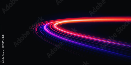 Abstract colorful background with glowing rainbow lines in motion, a bright dynamic wave pattern for digital art and modern design