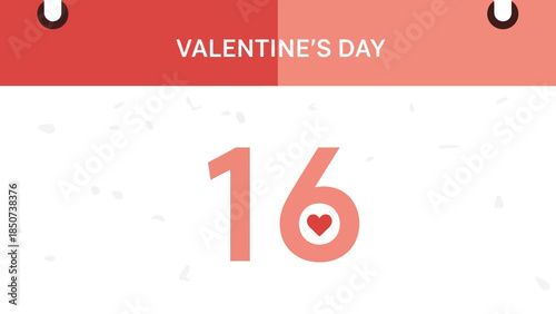 Valentine's Day Countdown Calendar with Romantic Theme and Heart Decoration