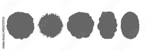Vector view of trees silhouette in hand-drawn top view, isolated on a white background, for landscape and architectural projects, environmental and garden elements.
