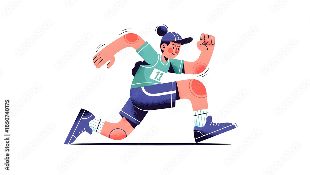 Fototapeta premium Athletic Runner in Motion with Strong Energy and Speed
