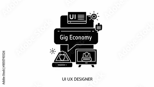 Gig Economy UI UX Designer Workspace Concept.