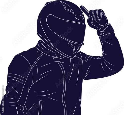 Racer tipping helmet edge