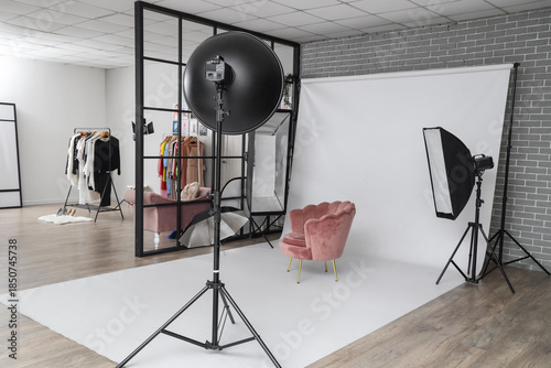 Interior of photo studio wi...