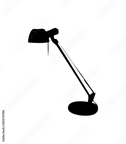 Modern adjustable desk lamp for home or office lighting, isolated white background
