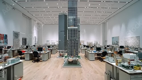 Office Space with Architectural Model - A Study in Design.