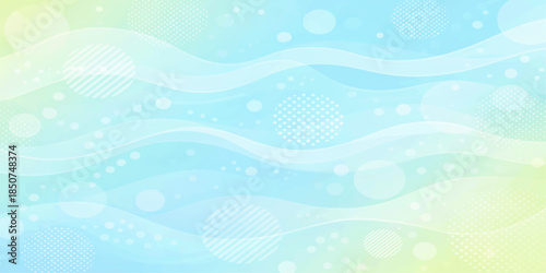 Abstract blue background design with flowing waves, lines, and light elements