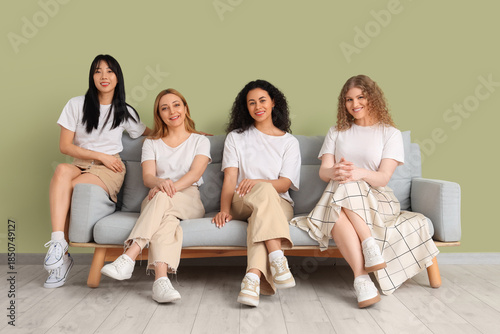Group of beautiful women si...