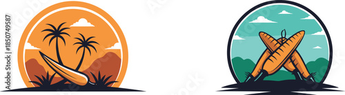 Carrot icons, scenic vegetable design, tropical and forest backgrounds, black illustration, food symbol, nature branding, garden concept, organic badge