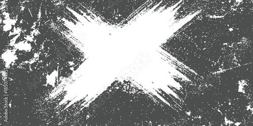 Abstract x design with splatter effect isolated on white background