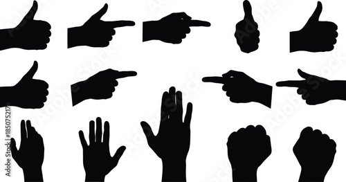 Hand gestures silhouette