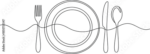 Minimalist Line of Fork Knife and Plate line minimalist