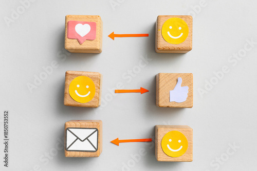 Connected cubes with smiles...
