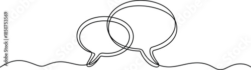 Two overlapping thought bubbles emerging from a wavy line