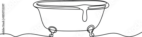 Black and white line of a melting bowl with dripping liquid