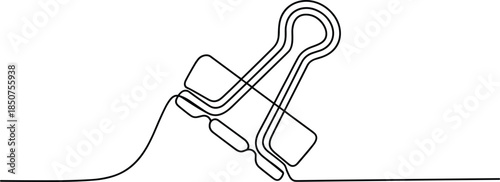 Black and white line of a key and a keyhole lock line outline