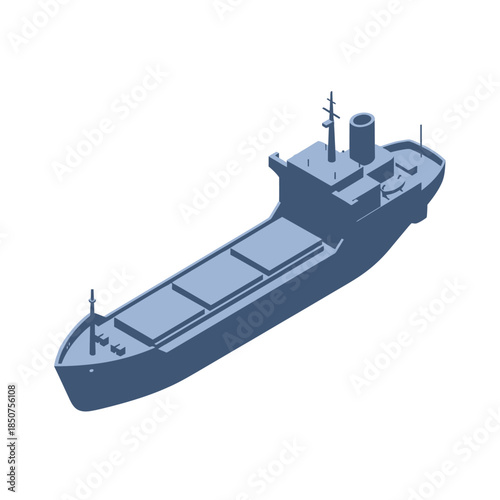 Modern Cargo Ship Sailing on the Open Sea.