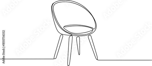 Minimalist Black and White Chair with Curved Backrest and Legs