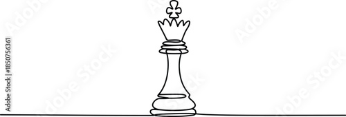 Chess queen piece on a chessboard black
