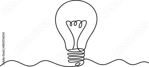 Hand drawn creative light bulb isolated on a white background 