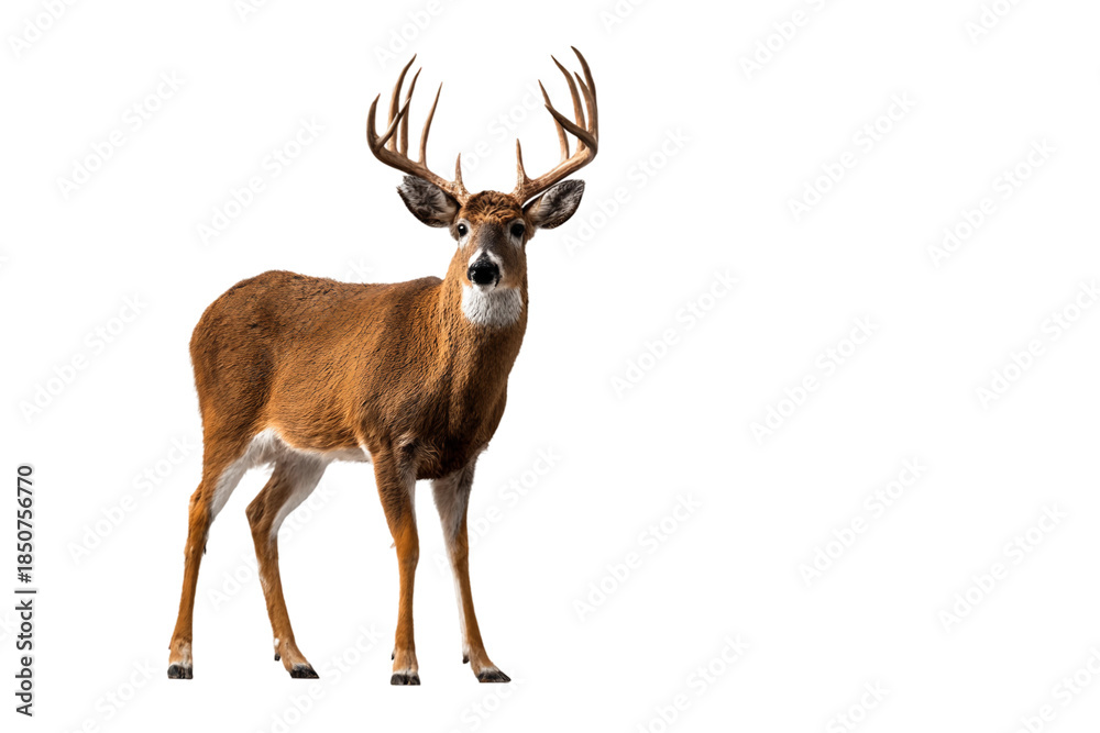 Obraz premium Deer antlered mammal isolated on transparent background