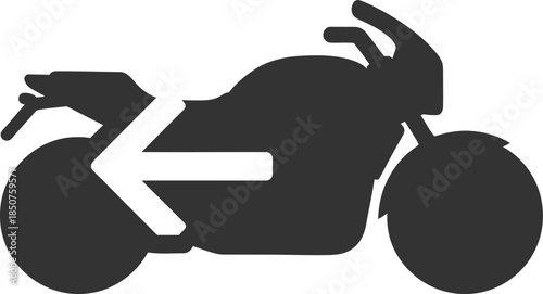 Motorcycle icon with arrow