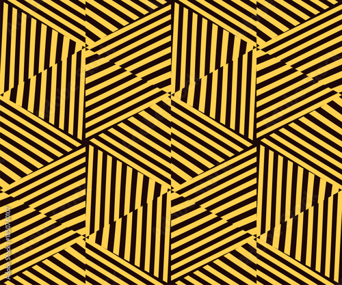 Seamless pattern. Abstract striped background. Black and white design. Vector illustration for textile printing, packaging, wrapper, etc.