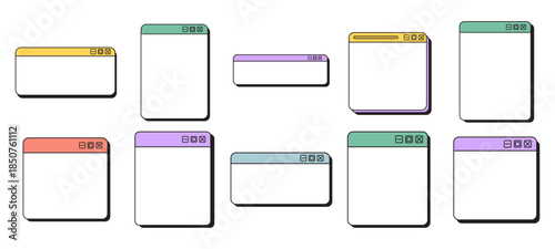 Colorful Web Window Frame UI Illustration Set