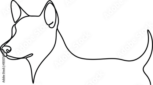 Single line dog drawing