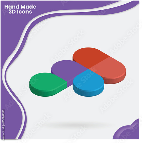 3D Glossy Blue Squared Letter 'd' Icon Vector Graphic - Modern Corporate Initial and Bold Tech Branding Symbol