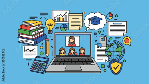 E-learning on laptop