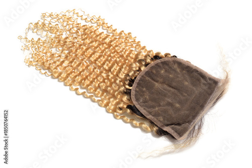 deep curly black to blonde human hari weaves lace closure 