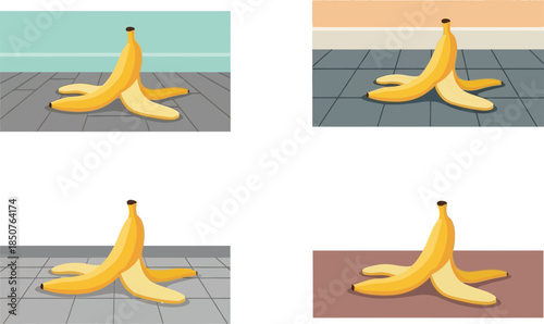 Banana peel on floor