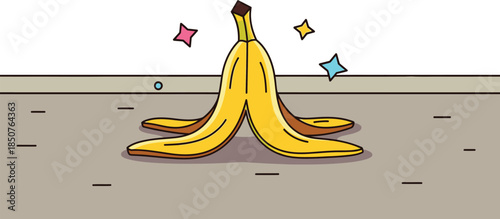 Banana peel on floor