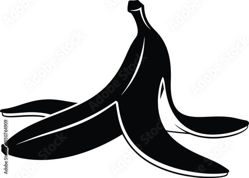 Black banana peel icon