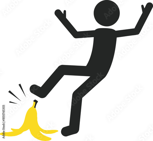 Slipping on banana peel